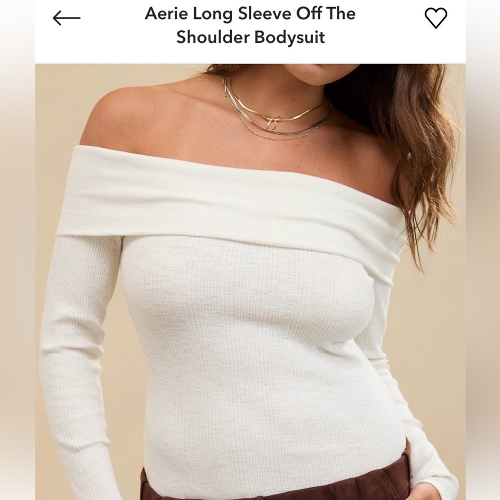 Aerie Ribbed off the shoulders bodysuit